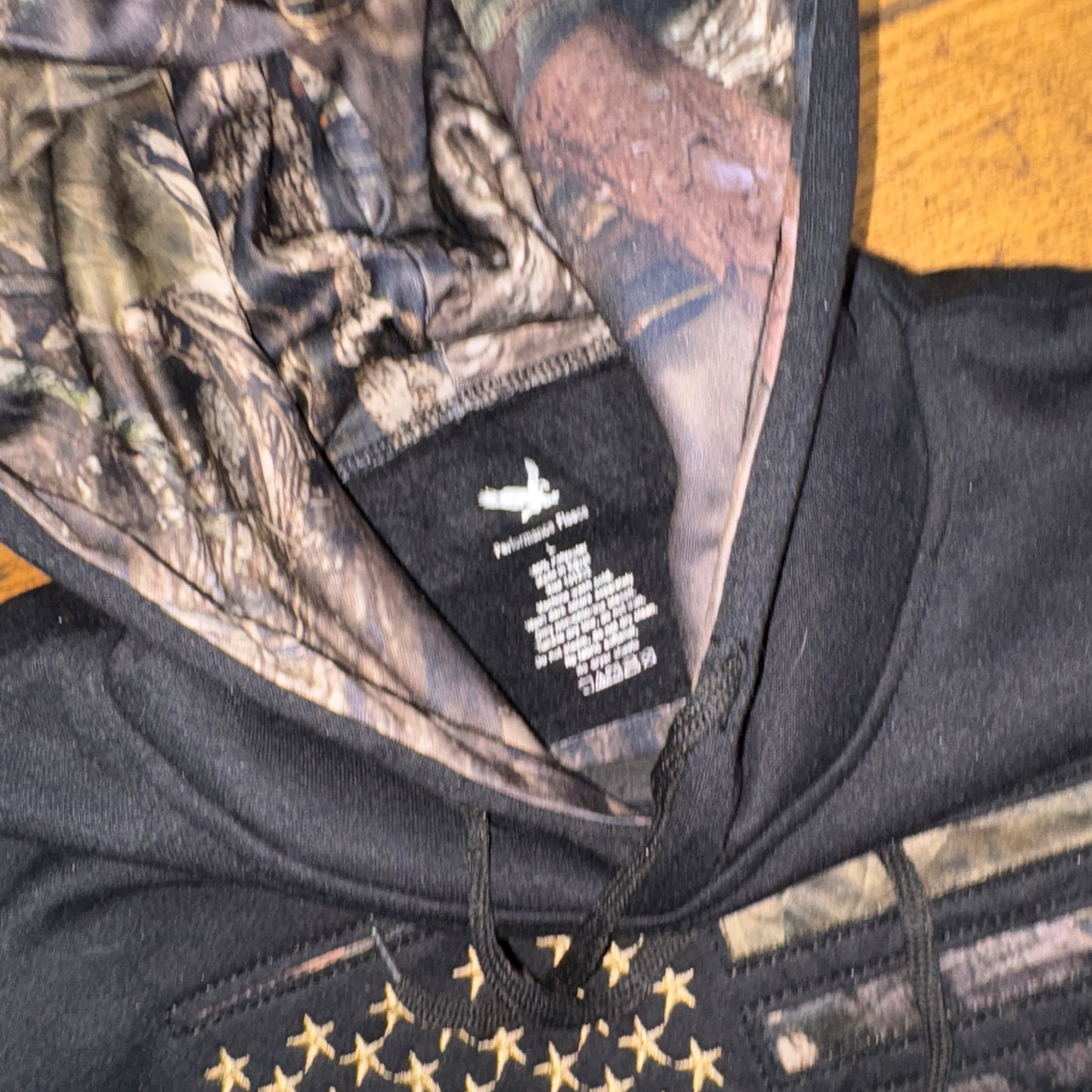 Vintage Realtree Camo Black Hoodie Sweatshirt - L