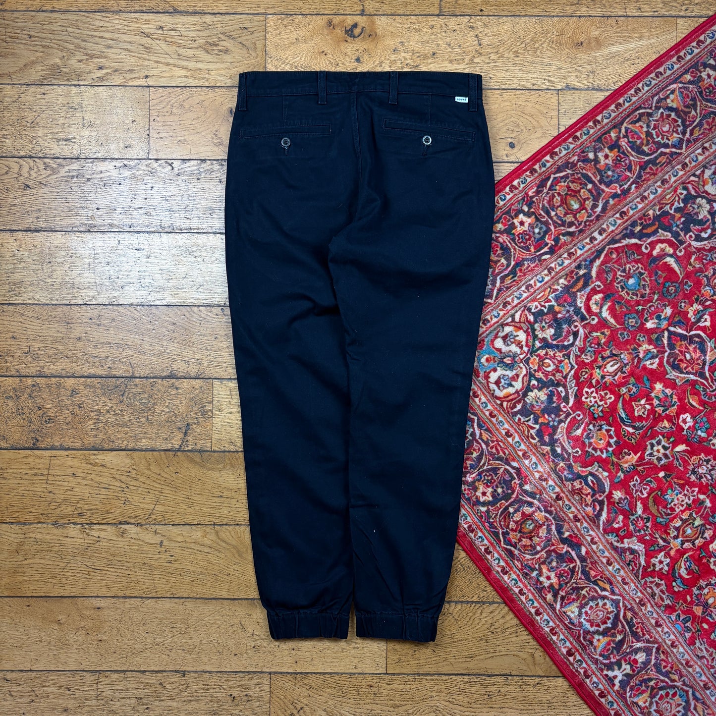 Vintage Black Levis Tapered Womens Chino Trousers - Size 12