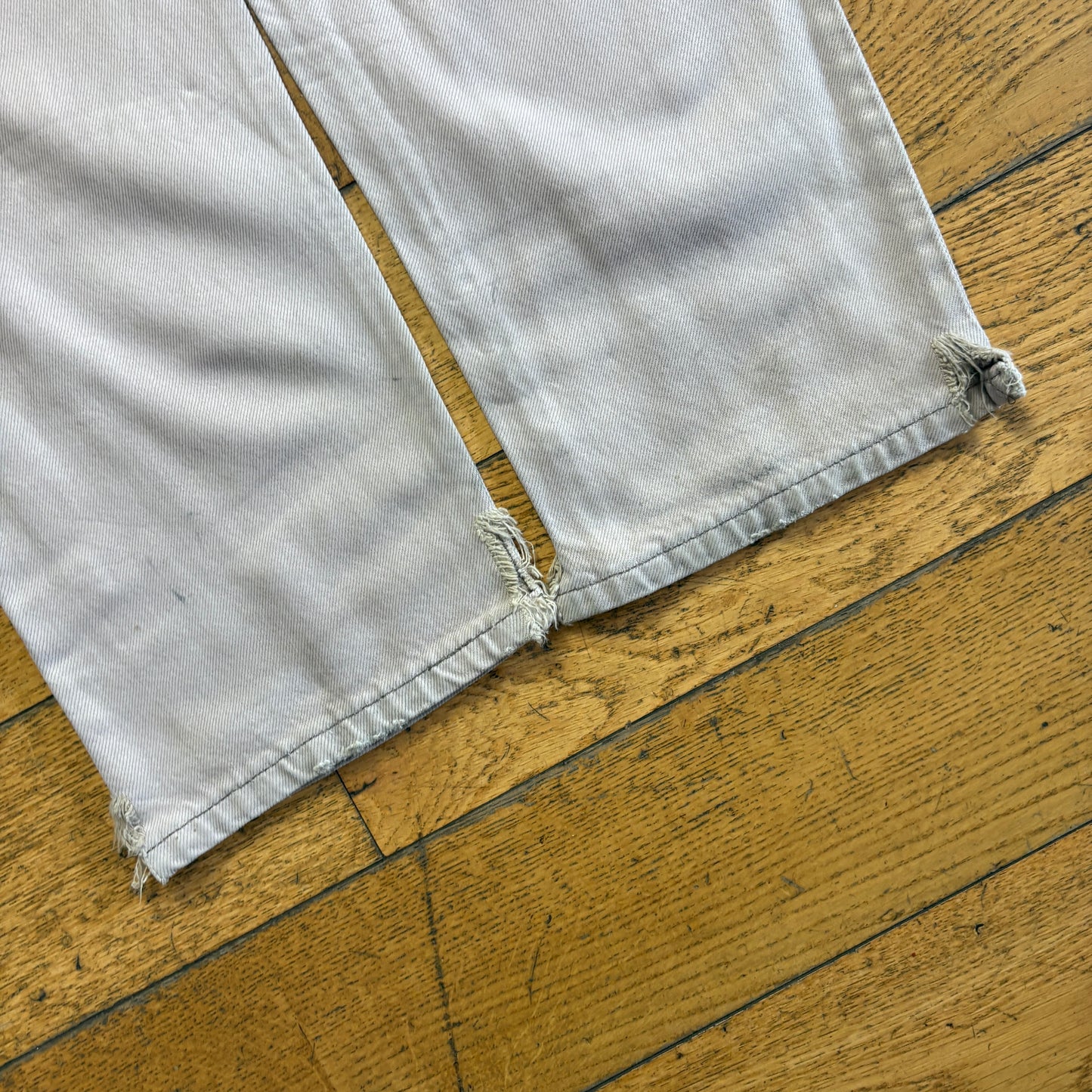 Vintage Levis 618 Orange Tab Straight Cream Denim Jeans - 28R