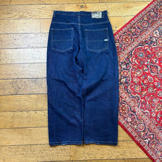 Vintage Southpole Blue Embroidered Y2K Hip Hop Baggy Jeans - 36