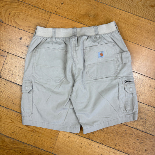 Vintage Carhartt Workwear Cream Womens Baggy Carpenter Shorts - Size 10