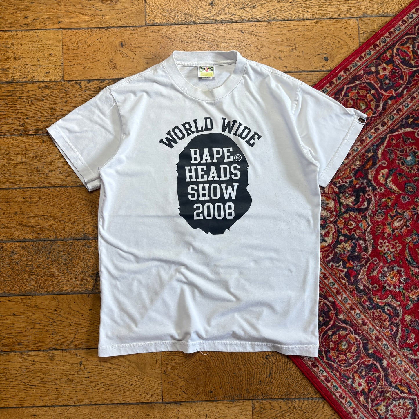 Vintage BAPE Bathing Ape White Graphic T-Shirt - S