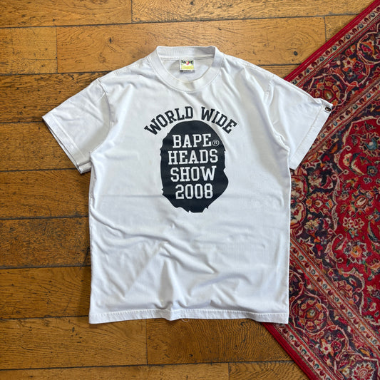Vintage BAPE Bathing Ape White Graphic T-Shirt - S