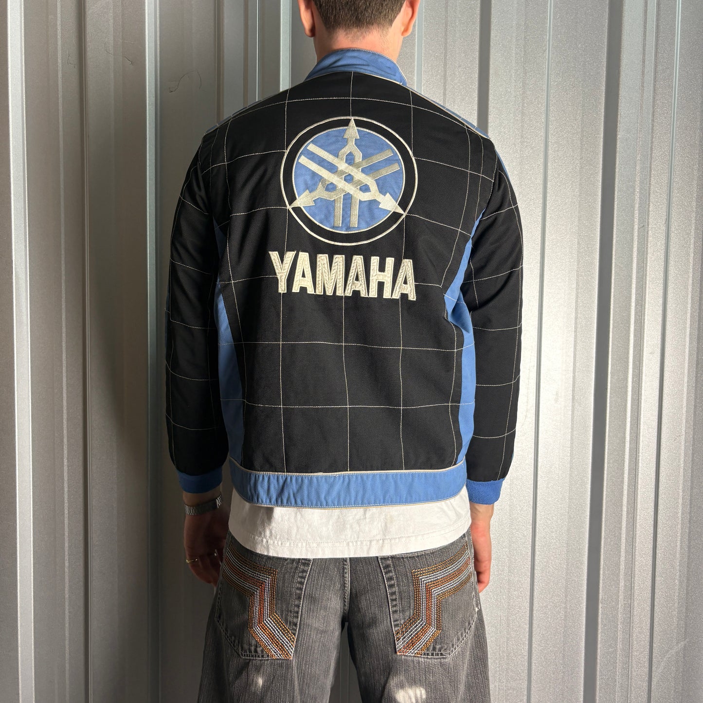 Vintage Yamaha Black Blue Embroidered Racing F1 Jacket - M