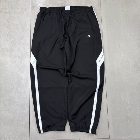Vintage Champion Black Baggy Tracksuit Sweatpants Track Pants Bottoms - XL