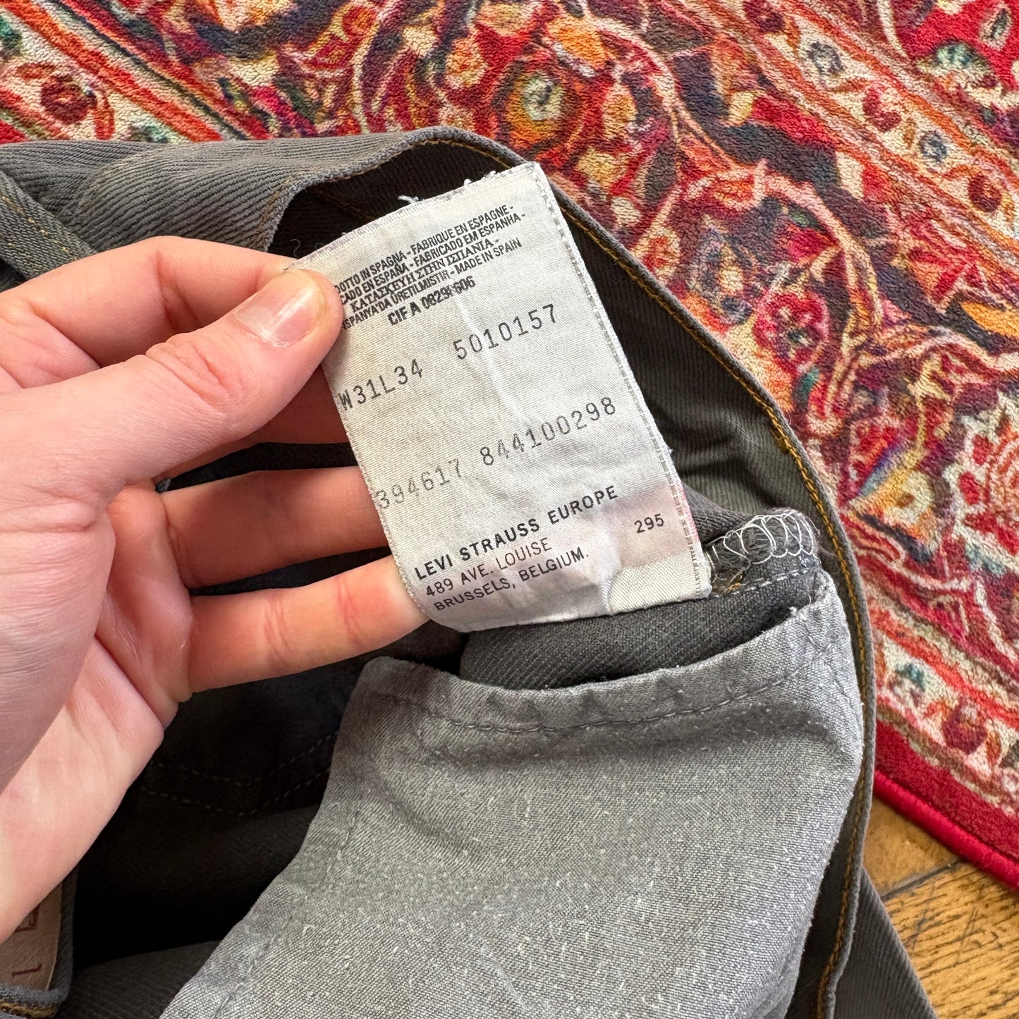 Vintage Levis 501 Straight Grey Denim Jeans - 31S