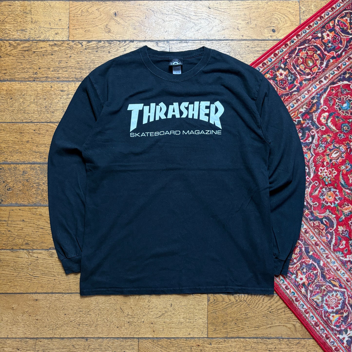 Vintage Thrasher Black Skate Long Sleeve Graphic T-Shirt - M