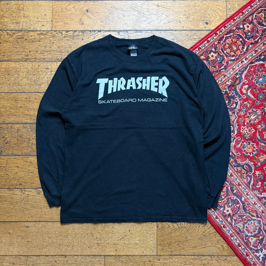 Vintage Thrasher Black Skate Long Sleeve Graphic T-Shirt - M