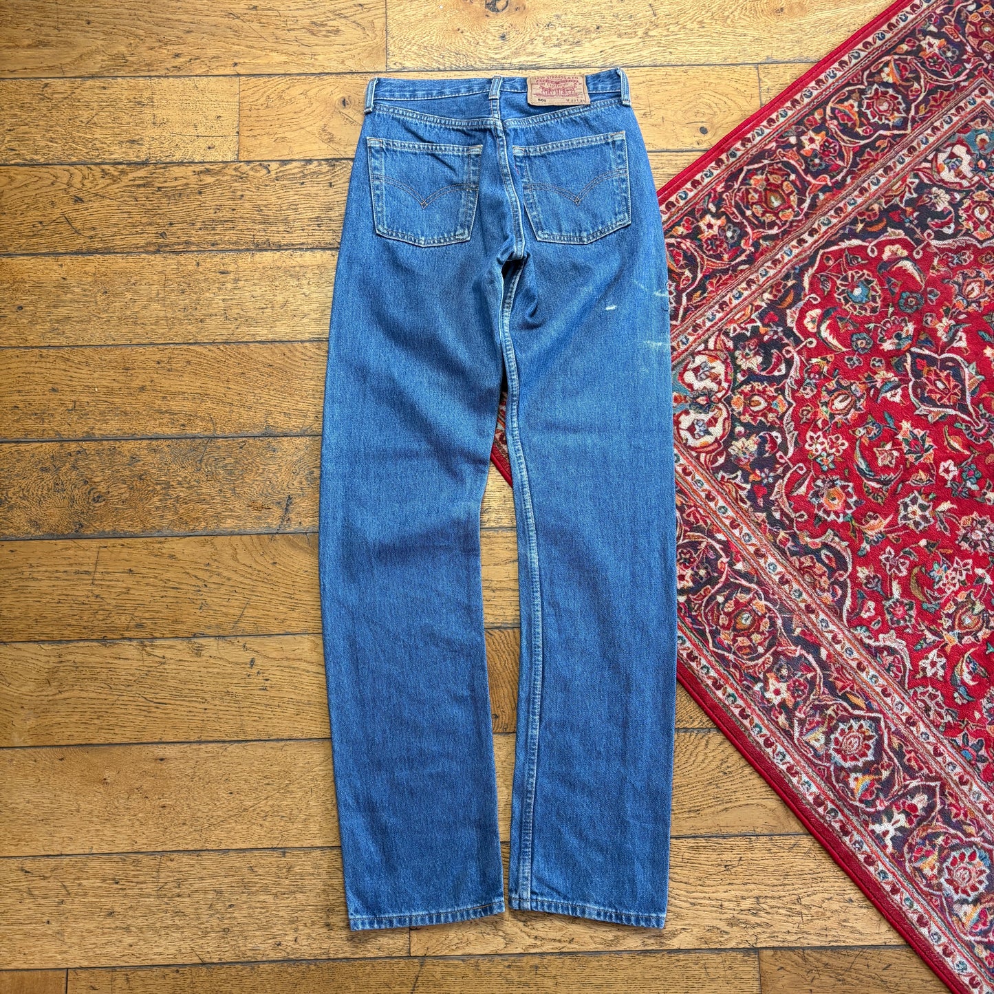 Vintage Levis 501 Straight Blue Denim Jeans - 27L