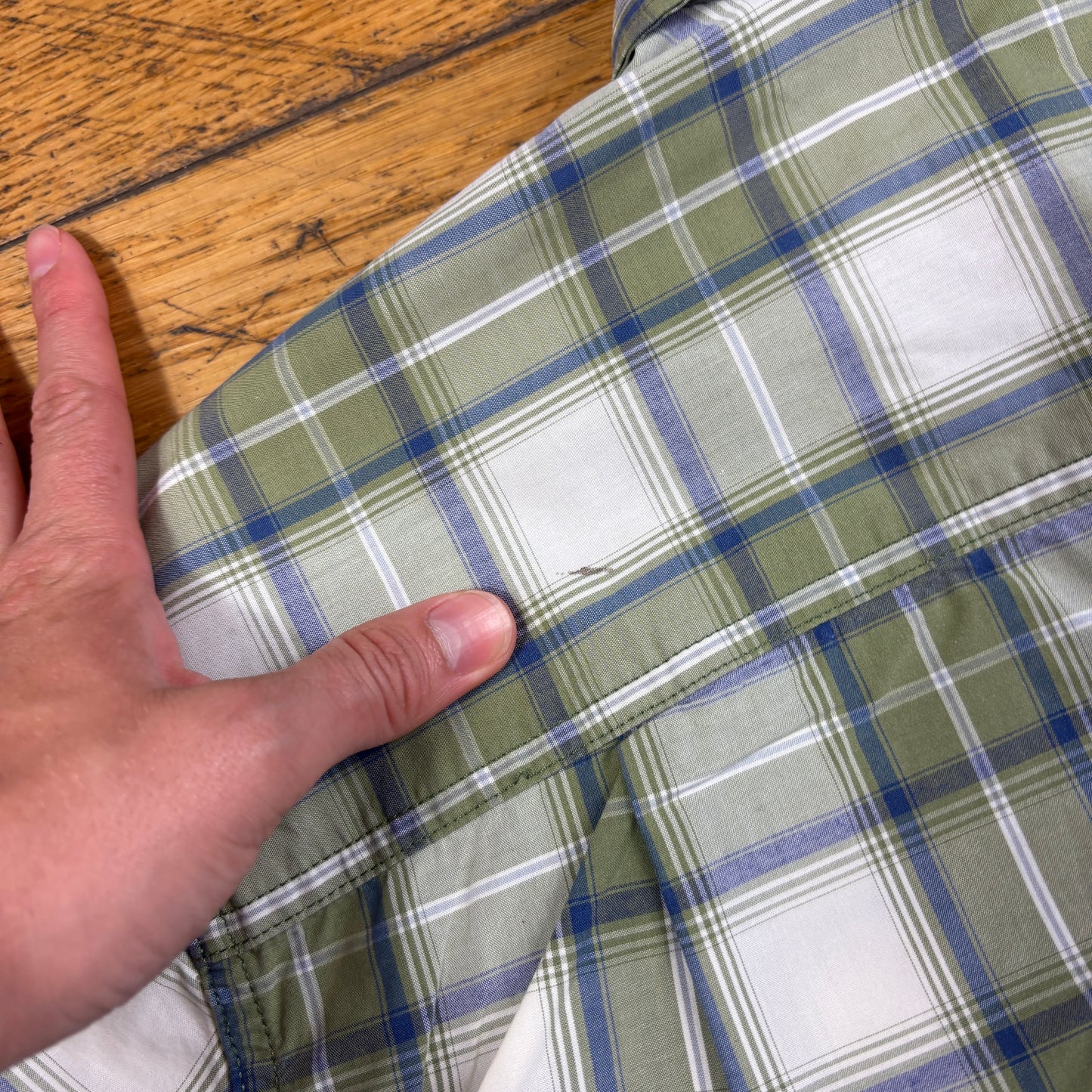 Vintage Carhartt Short Sleeve Green Check Embroidered Shirt - XL