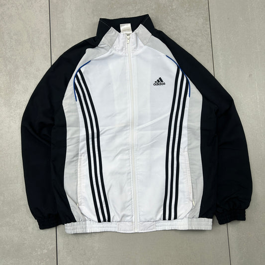 Vintage Adidas White Black Tracksuit Track Shell Windbreaker Jacket - L