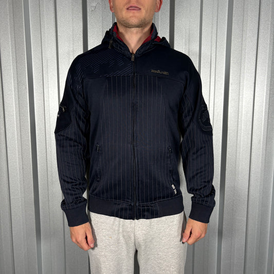 Ecko Unltd Navy Pinstripe Zip Hip Hop Sweatshirt - M