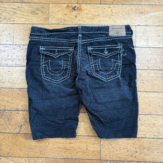 Vintage True Religion Black Embroidered Y2K Shorts Jorts - 44