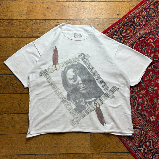 Vintage White Boxy Native American Graphic T-Shirt - XL