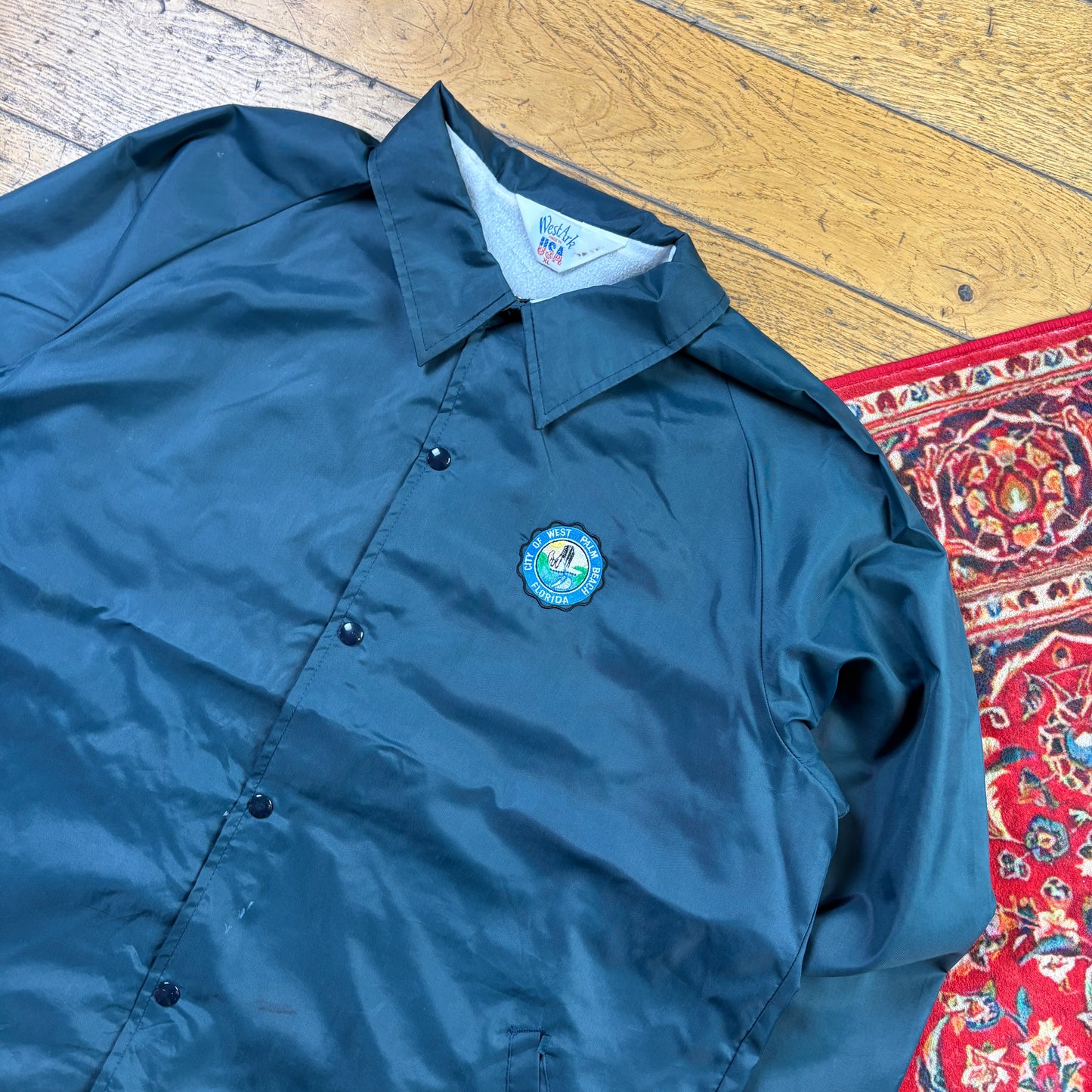 Vintage Grey Nylon Coach Harrington Jacket - XL