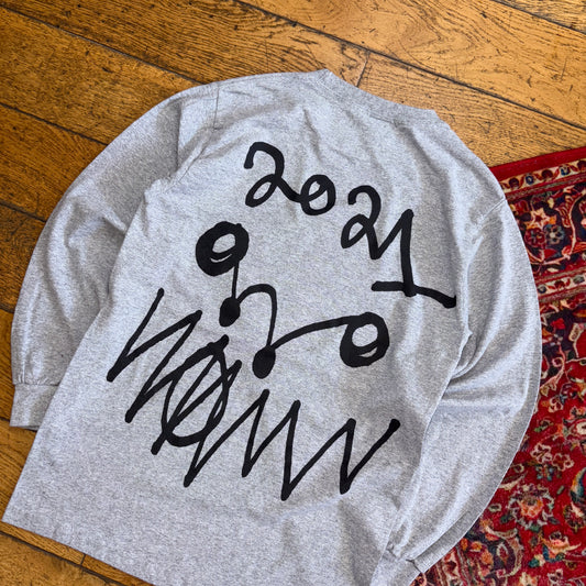 Vintage Supreme Grey Box Logo Long Sleeve Graphic T-Shirt - XS