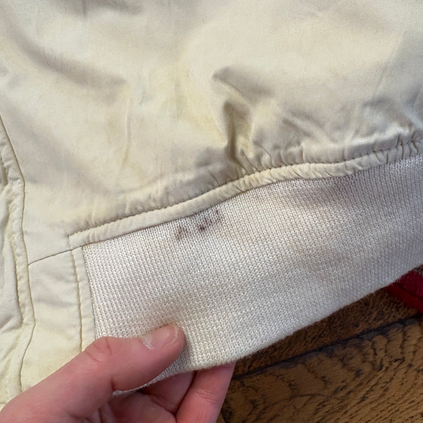 Vintage Ecko Unltd Cream Fur Hood Bomber Aviator Jacket - XL