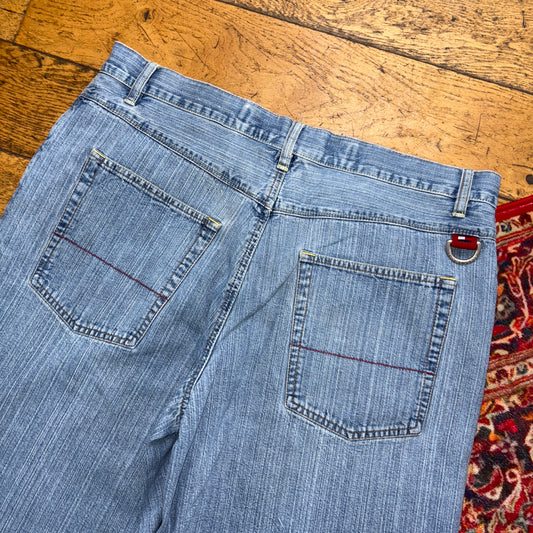 Vintage Tommy Hilfiger Blue Y2K Hip Hop Baggy Shorts Jorts - 38