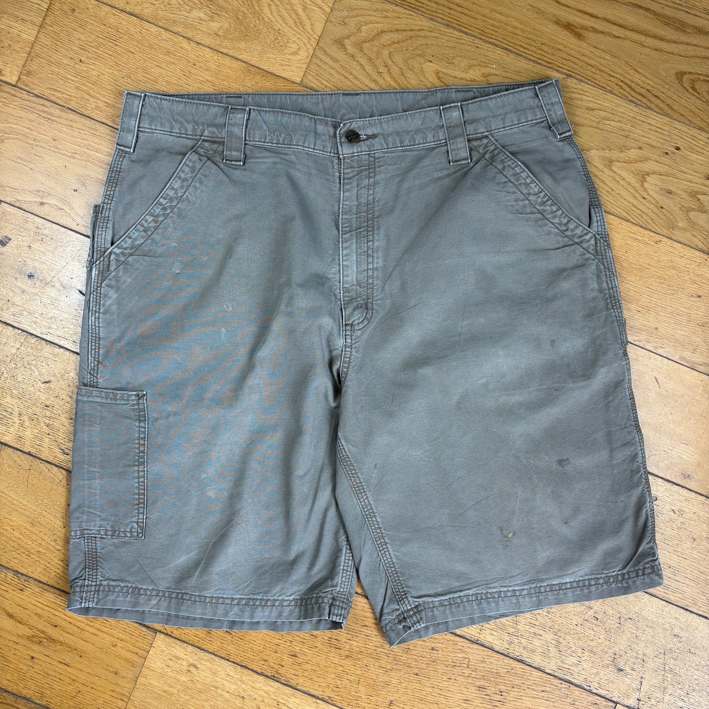 Vintage Carhartt Brown Workwear Baggy Carpenter Shorts - 38