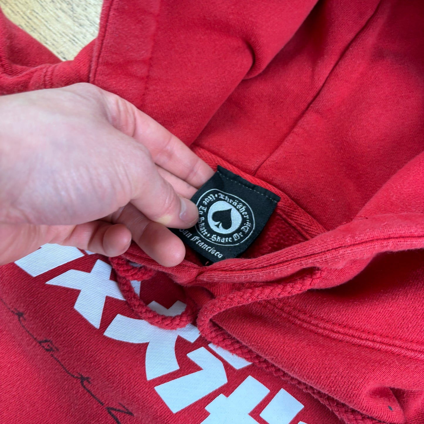 Vintage Thrasher Red Skate Hoodie Sweatshirt - M