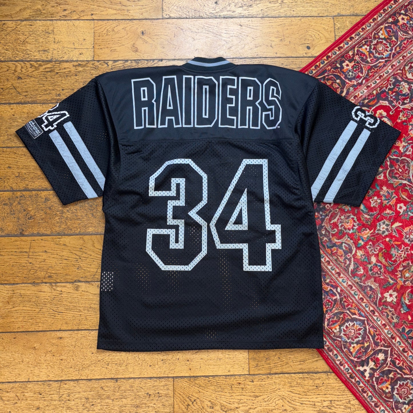 Vintage NFL Raiders Black Campri Official Football Jersey - L
