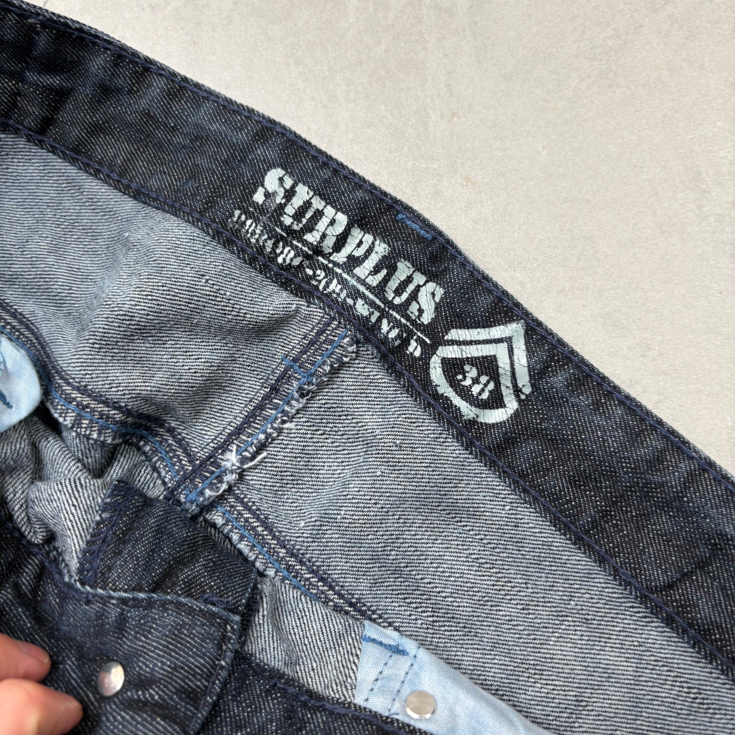 Vintage Embroidered Hip Hop Blue Baggy Jeans - 38