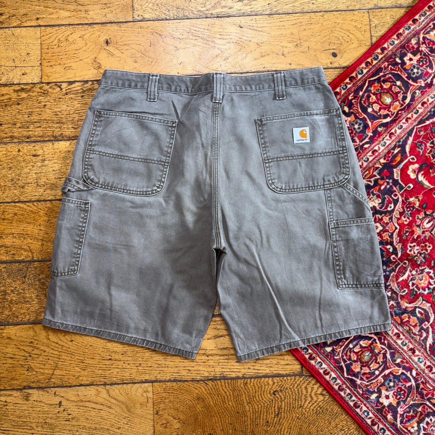 Vintage Carhartt Grey Workwear Baggy Carpenter Shorts - 38