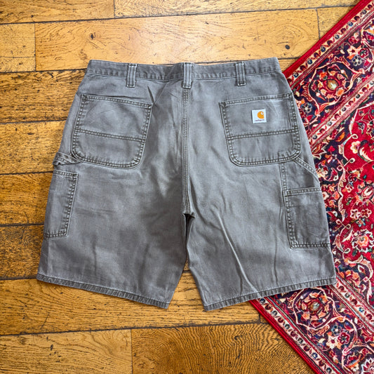 Vintage Carhartt Grey Workwear Baggy Carpenter Shorts - 38