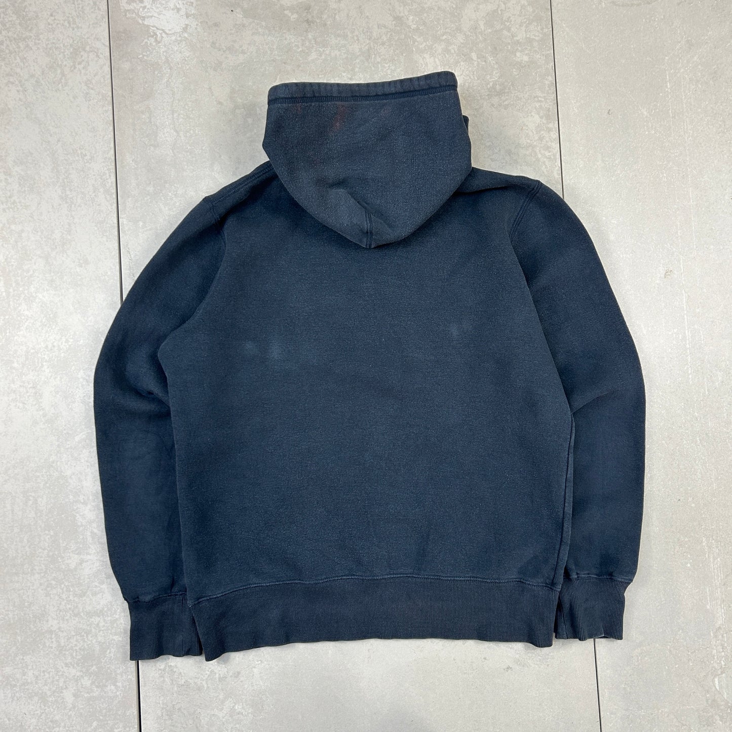 Vintage 00s Nike Swoosh Navy Embroidered Hoodie Sweatshirt - M