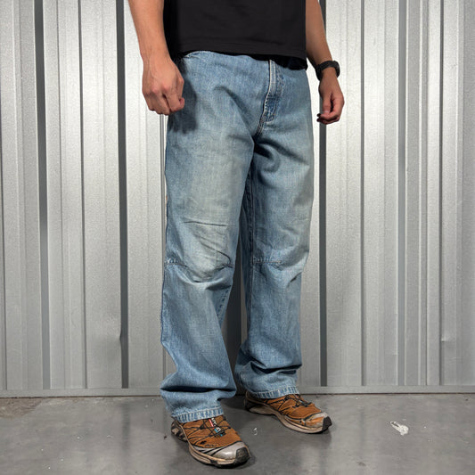 Outkast Baggy Y2K Blue Carpenter Hip Hop Jeans - 34R