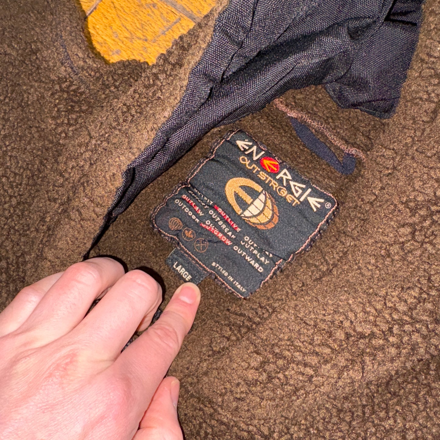 Vintage Energie Skate Brown Fleece Hoodie Sweatshirt - S