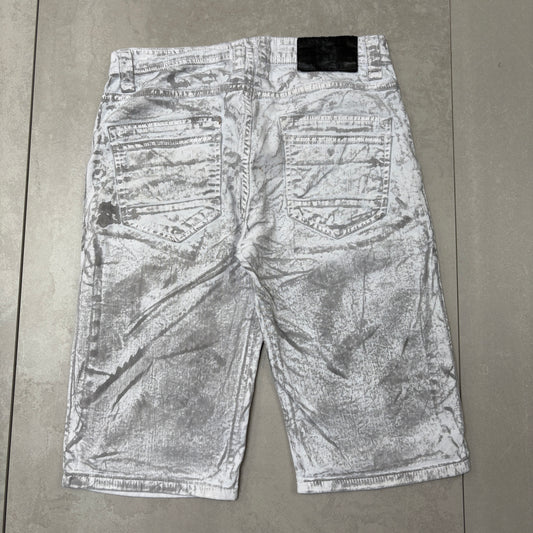 Vintage White Hip Hop Baggy Shorts Jorts - 32