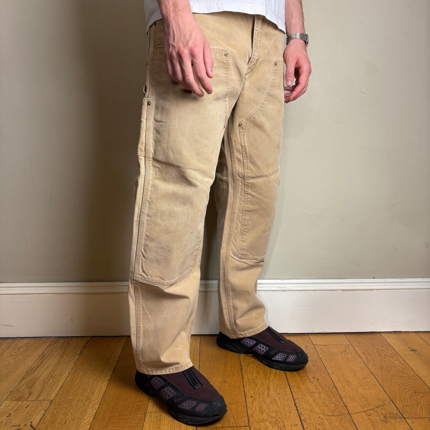 Vintage Carhartt Workwear Brown Double Knee Carpenter Baggy Trousers -