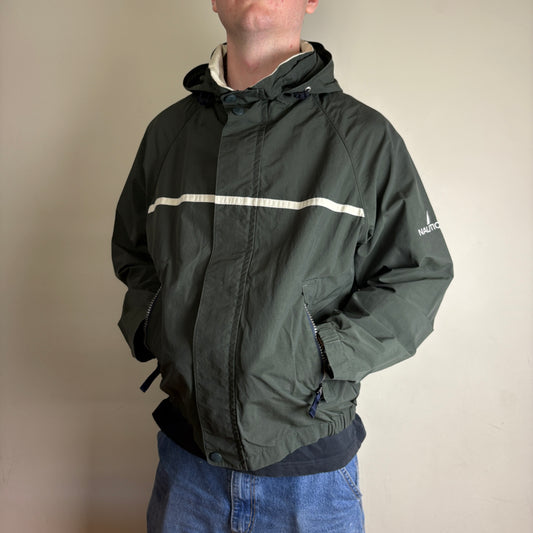 Vintage Nautica Green Waterproof Sailing Jacket - M