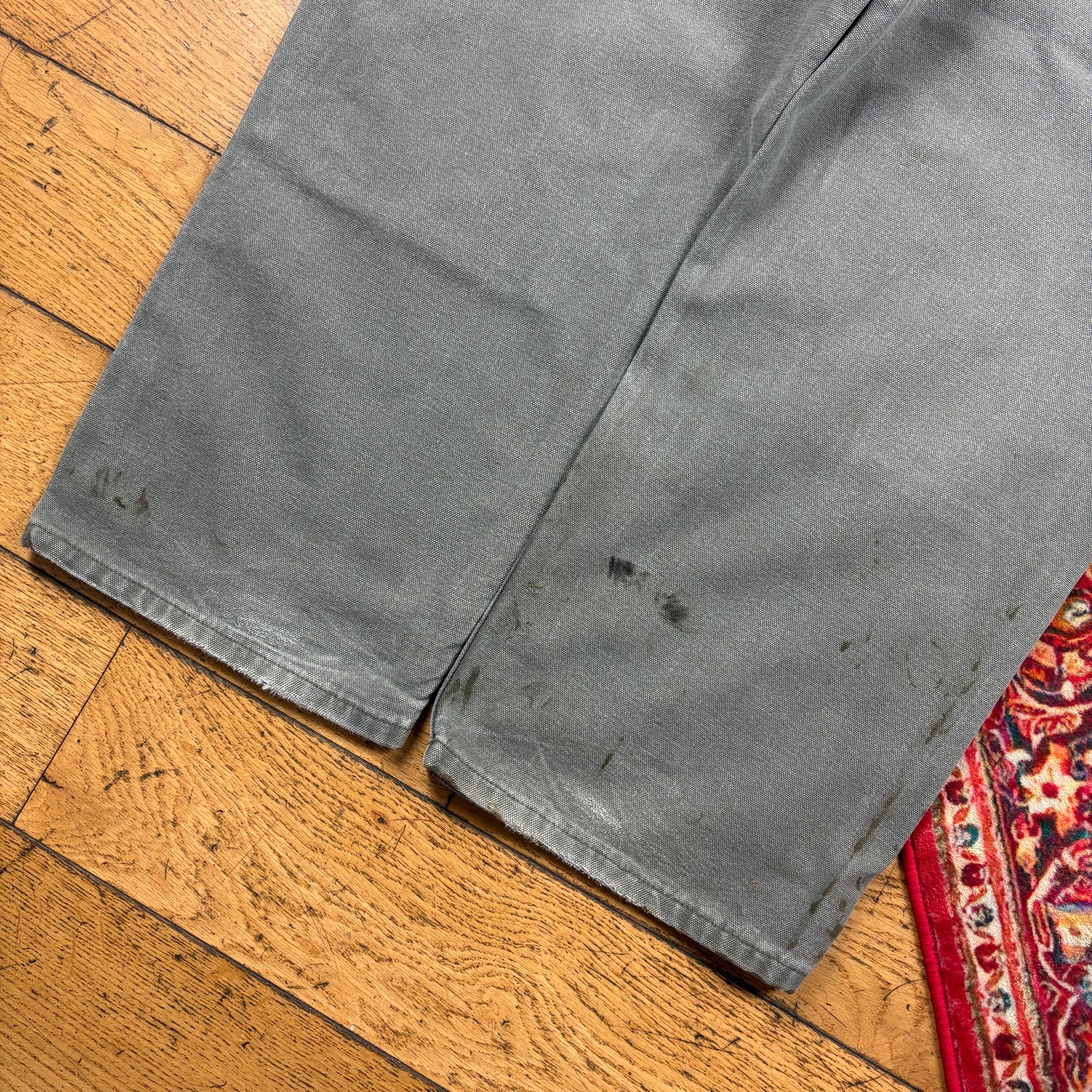 Vintage Carhartt Green Double Knee Workwear Carpenter Baggy Trousers - 34