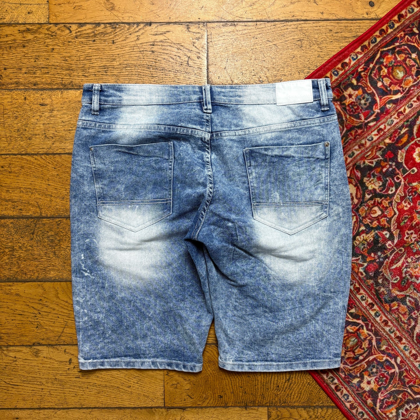 Vintage Hip Hop Baggy Blue Shorts Jorts - 36