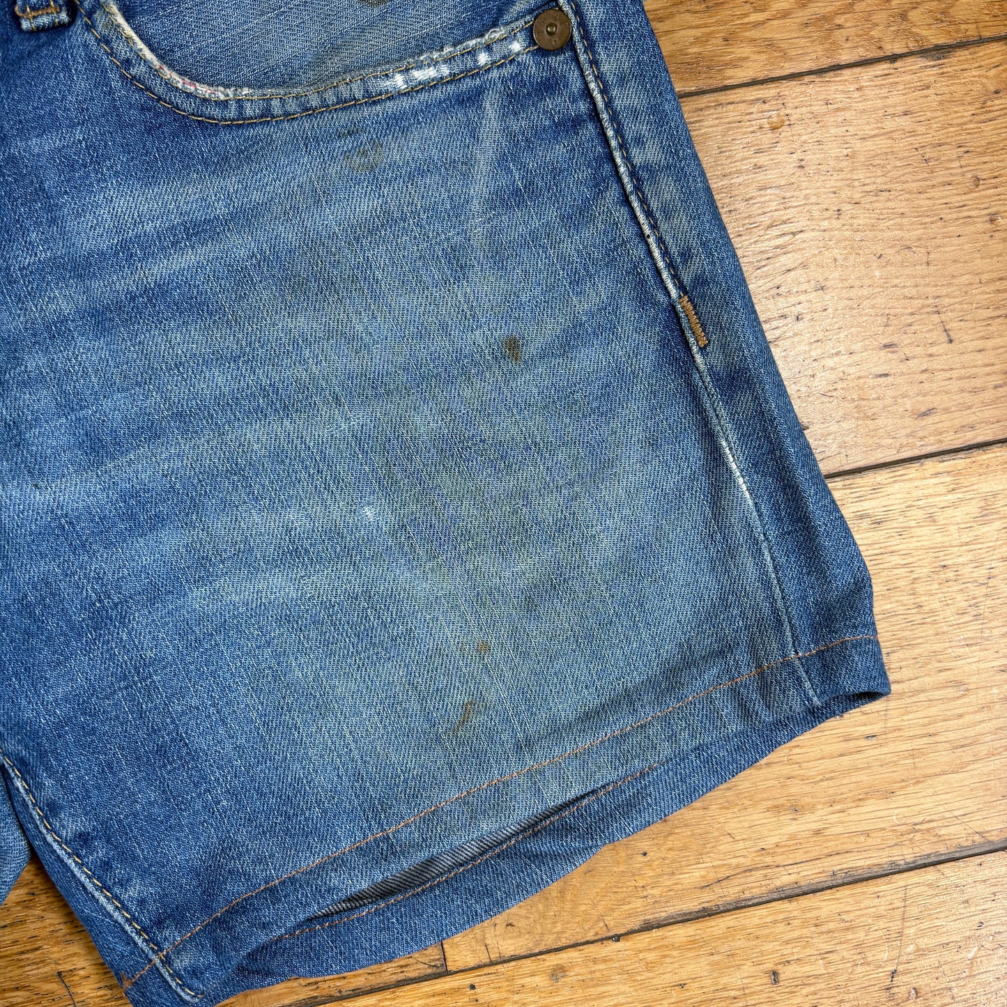 Vintage True Religion Blue Embroidered Y2K Shorts Jorts - 32