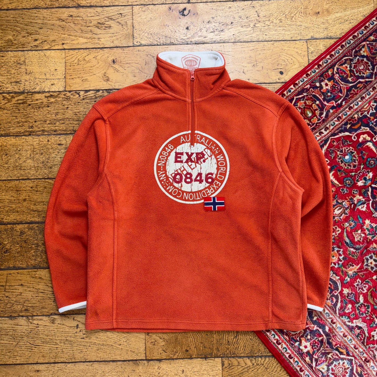 Vintage Orange Norway Fleece Sweatshirt - L