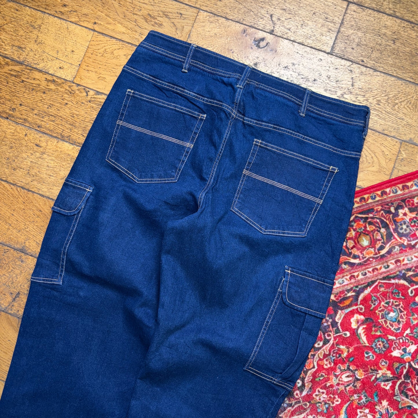 Vintage Duke Baggy Y2K Cargo Blue Jeans - 40S