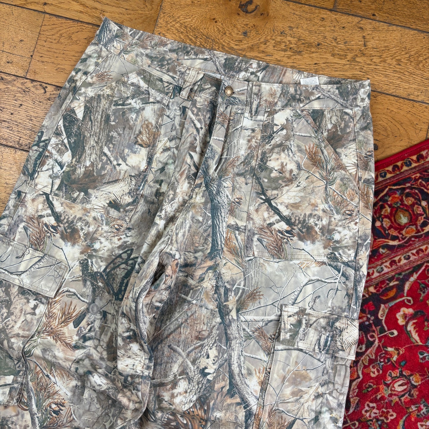 Vintage Shein Real Tree Camo Cream Hunting Workwear Trousers - 38