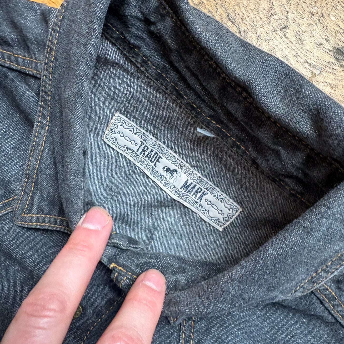 Vintage Mustang Grey Denim Shirt - L