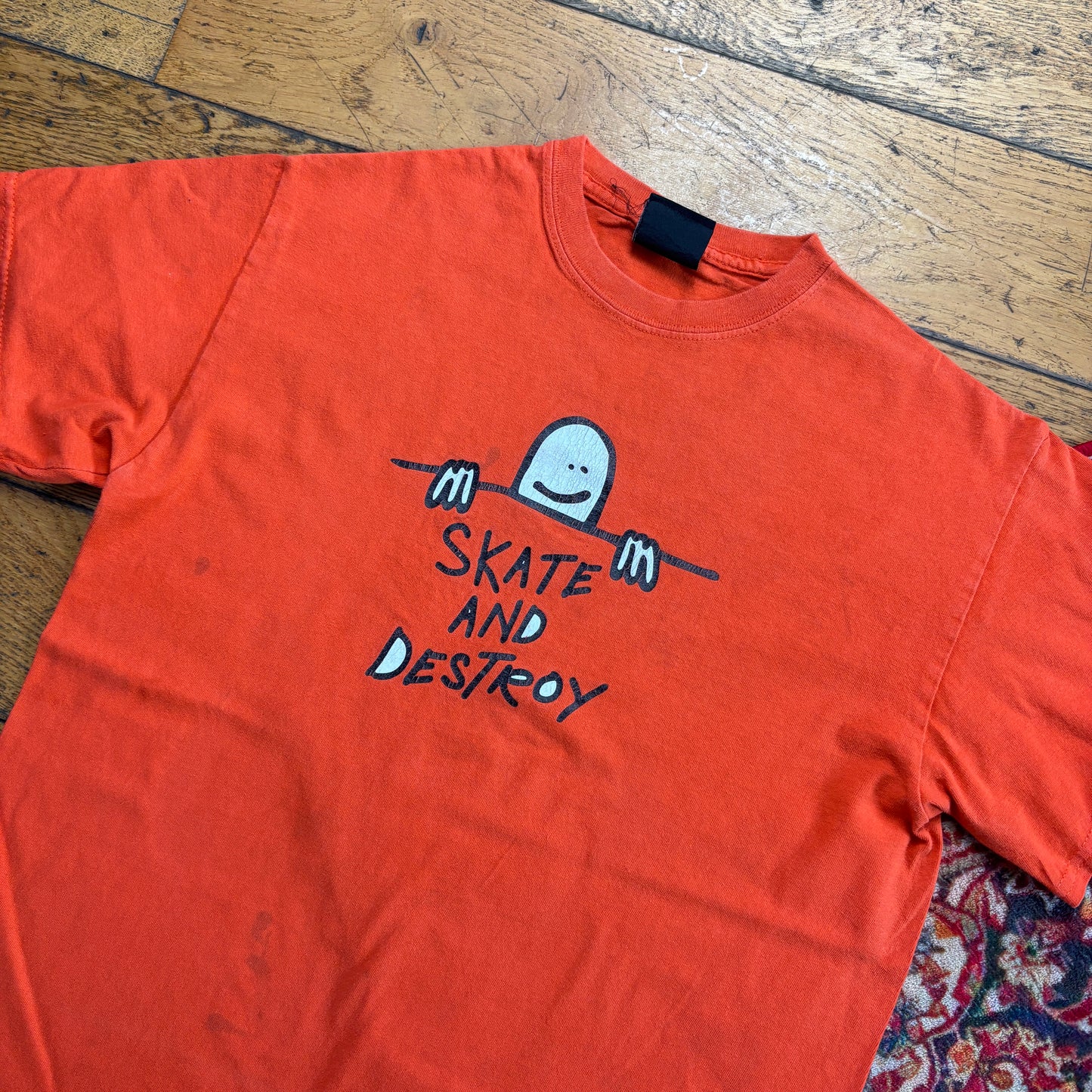 Vintage Thrasher Skate and Destroy Orange Graphic T-Shirt - XS