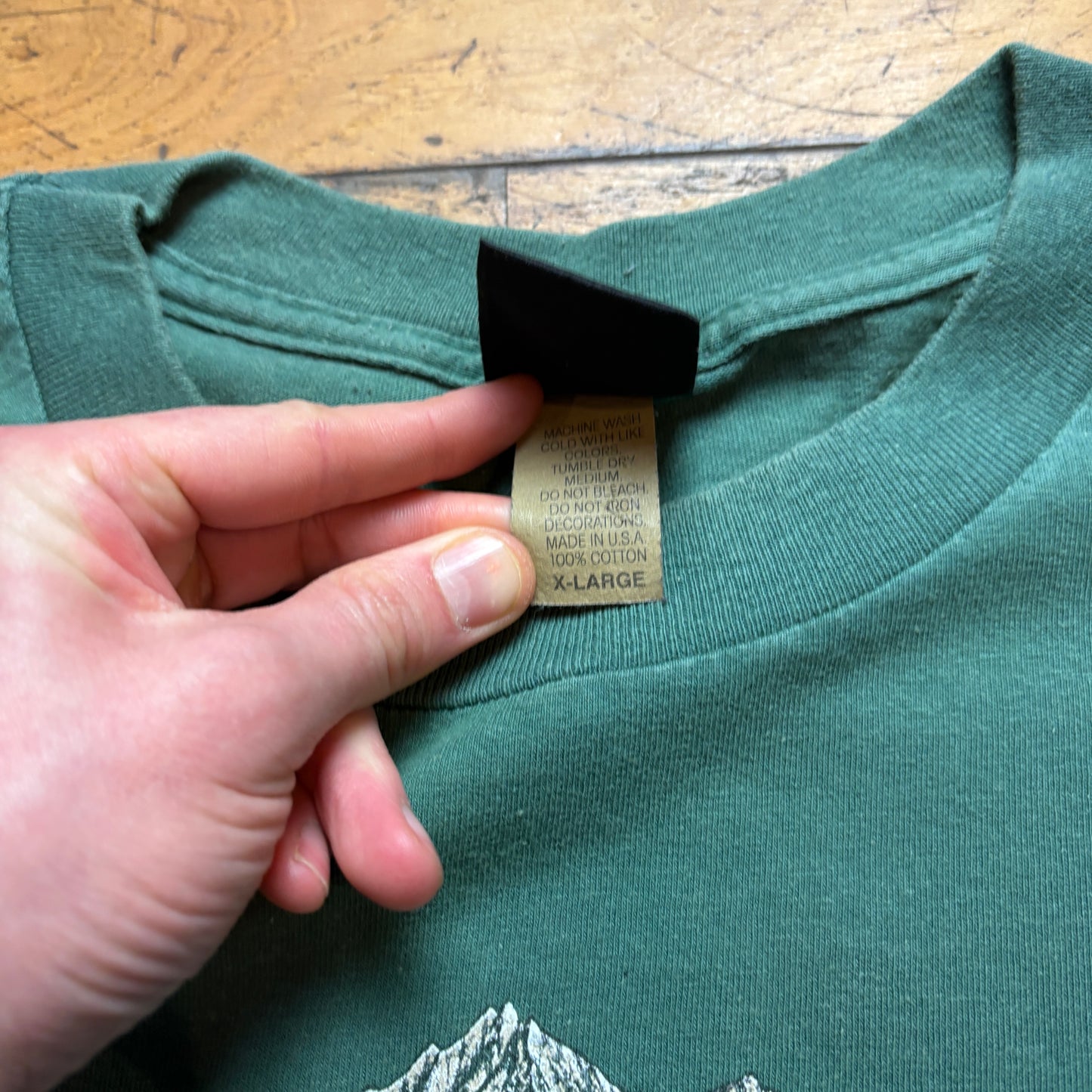 Vintage 90s Green Mountains Single Stitch Graphic T-Shirt - XL