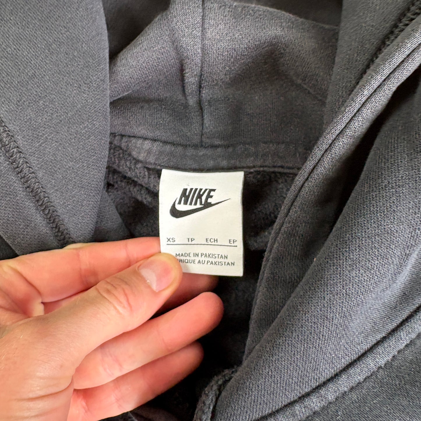 Vintage Nike Centre Swoosh Black Embroidered Hoodie Sweatshirt - XS