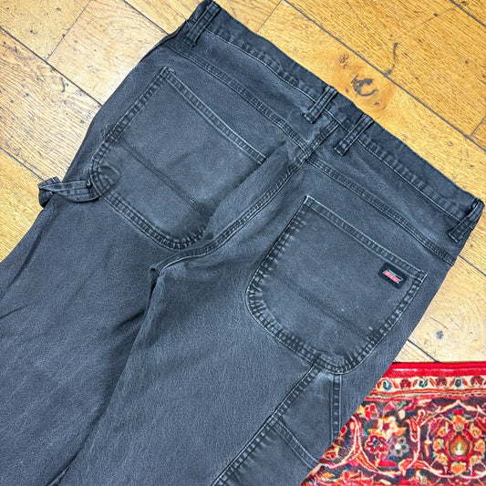 Vintage Dickies Grey Workwear Carpenter Baggy Trousers - 34