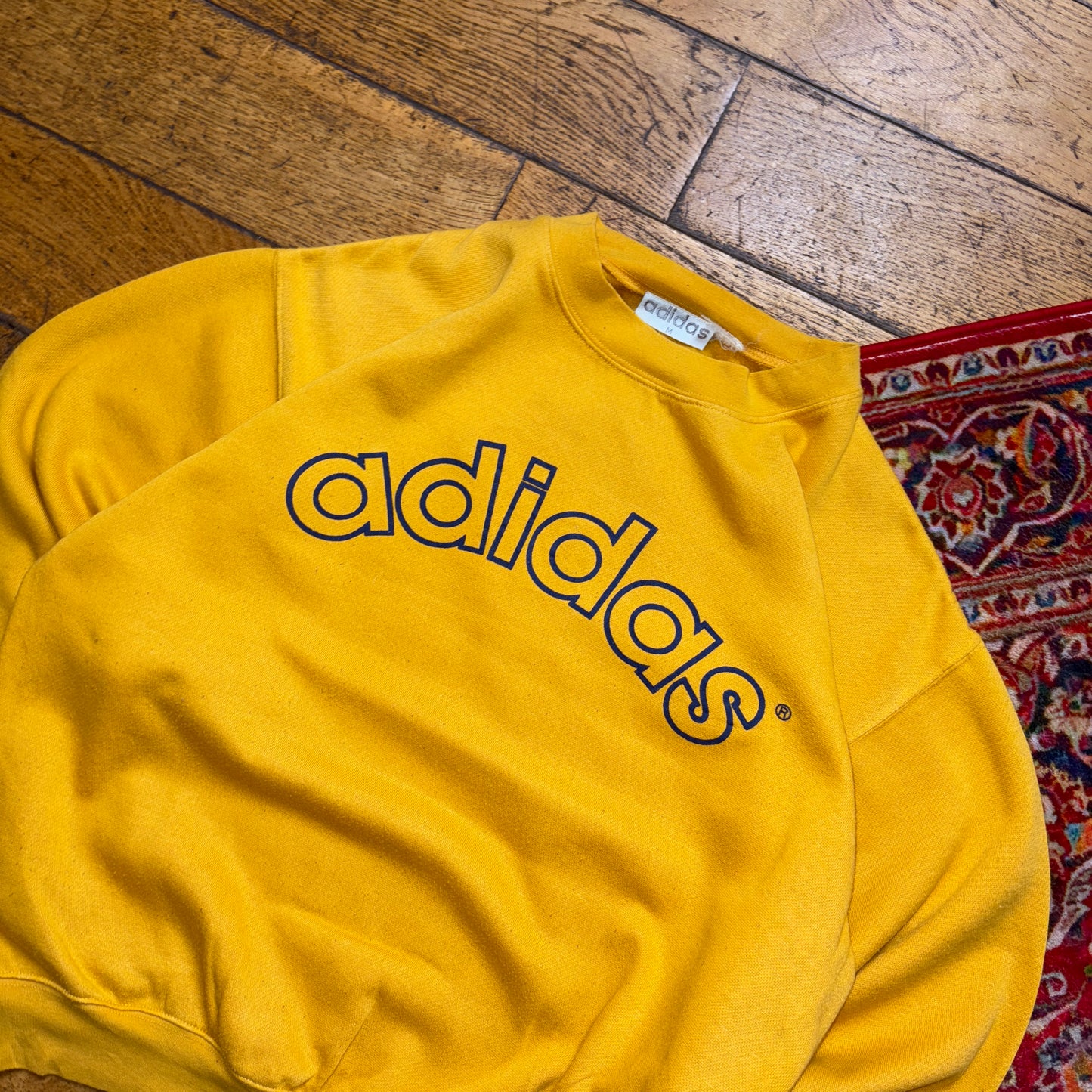 Vintage 90s Adidas Yellow Boxy Sweatshirt - M