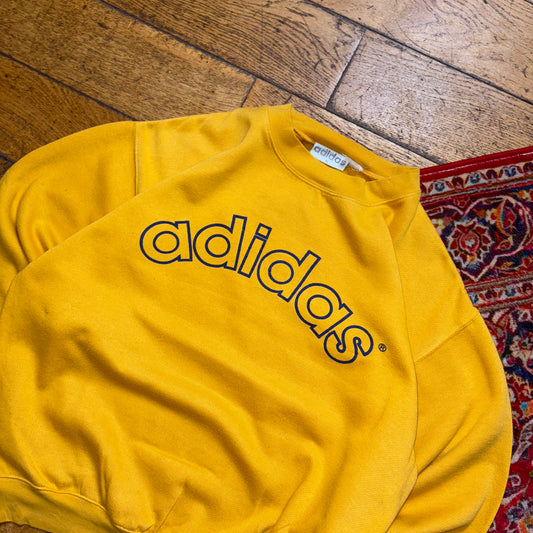 Vintage 90s Adidas Yellow Boxy Sweatshirt - M