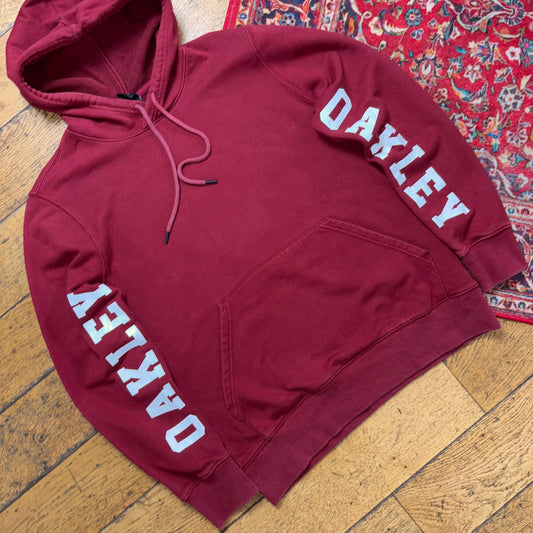 Vintage Oakley Burgundy Red Surfwear Hoodie Sweatshirt - L