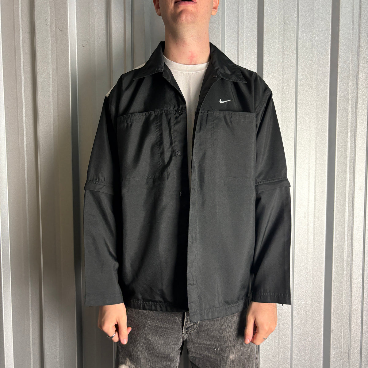 Vintage Nike Black 00s Y2K Harrington Coach Jacket - M