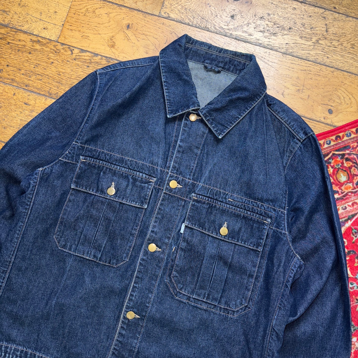 Vintage Navy Indigo Denim Hip Hop Jacket - XL